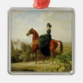 Gravin te Paard (Elegant bruin paard) Metalen Ornament