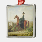 Gravin te Paard (Elegant bruin paard) Metalen Ornament (Links)