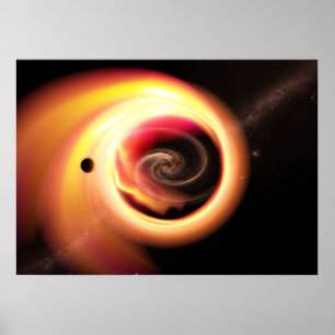 Gravitatielens - Black Hole and Milky Way Poster