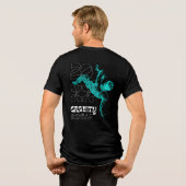 Gravity Dance 2025 - Dynamisch Aqua figuur Tri-Blend Shirt (Achterkant volledig)