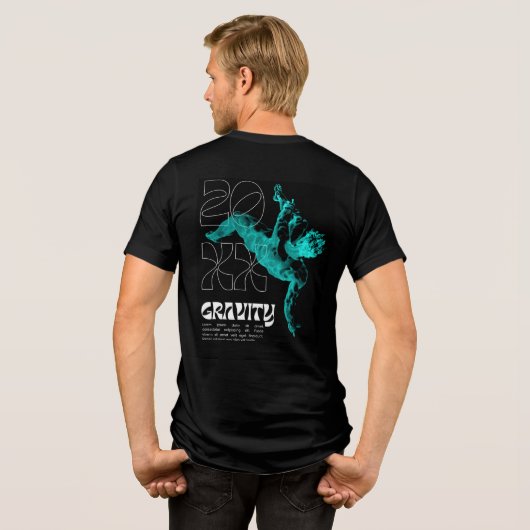 Gravity Dance 2025 - Dynamisch Aqua figuur Tri-Blend Shirt (Achterkant volledig)