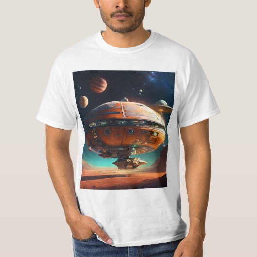 Gravity-Defying Astronaut T-Shirt Design (Voorkant)