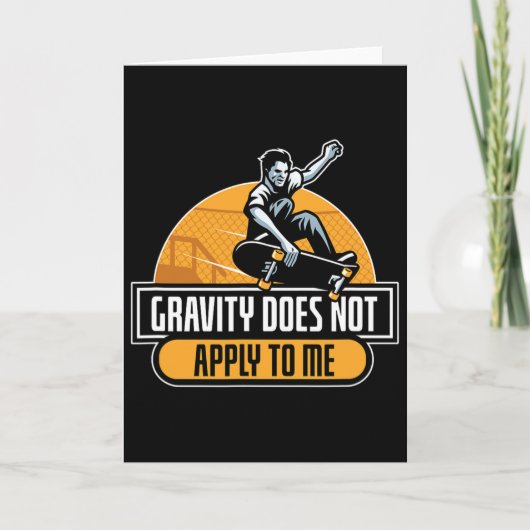 Gravity Does Not Apply To Me Cool Skateboard  Kaart (Voorkant)