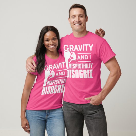 Gravity en ik zijn het met respect oneens met Rock T-shirt (Unisex)