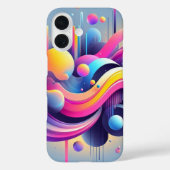 Gravity Flow: Neon Abstract Art Phone Case (Achterkant)