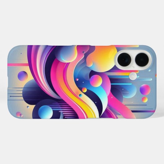 Gravity Flow: Neon Abstract Art Phone Case (Achterkant (horizontaal))