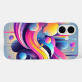 Gravity Flow: Neon Abstracte Kunst Hoesje voor Tel (Achterkant (horizontaal))