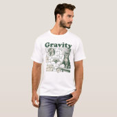 Gravity funny math explanation - with cat t-shirt (Voorkant volledig)