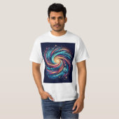 Gravity in Motion: Kleurrijk wervelend Galaxy-shir T-shirt (Voorkant volledig)