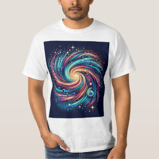 Gravity in Motion: Kleurrijk wervelend Galaxy-shir T-shirt