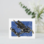 GRAVITY-SLED-in blauw Briefkaart (Staand voorkant)