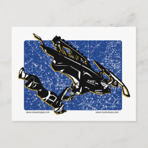 GRAVITY-SLED-in blauw Briefkaart