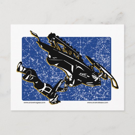 GRAVITY-SLED-in blauw Briefkaart (Voorkant)