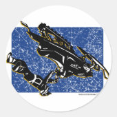 GRAVITY-SLED RONDE STICKER (Voorkant)