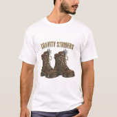 Gravity Striders hiking boots design T-Shirt | out (Voorkant)