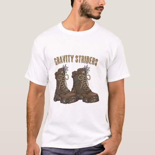 Gravity Striders hiking boots design T-Shirt | out (Voorkant)