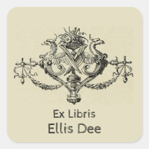 Gravure Expositie Universelle Boekplaat 1900 Vierkante Sticker