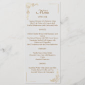 Gravure Gouden Bloemen Bruiloft Menu (Voorkant)