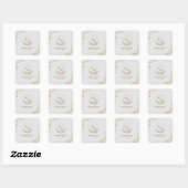 Gravure Gouden Bloemen Bruiloft Vierkante Sticker (Vel)