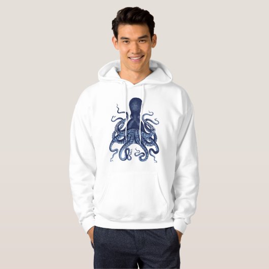 gravure, octopus, Kraken, nicht Hoodie (Voorkant volledig)