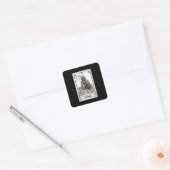 gravure tarot de dood XIII Vierkante Sticker (Envelop)