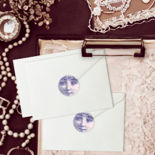 gravure van een mooi vrouwengezicht ronde sticker