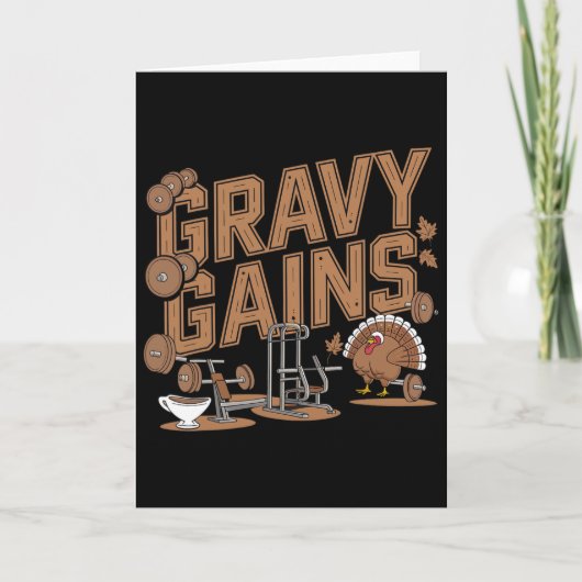 Gravy Gains Kerstmis Gym Workout  Kaart (Voorkant)