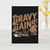 Gravy Gains Kerstmis Gym Workout  Kaart (Gele Bloem)