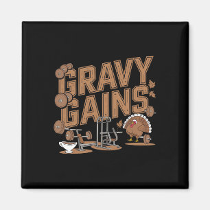 Gravy Gains Kerstmis Sportzaal Workout Magneet