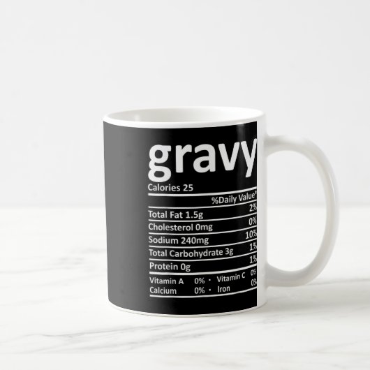 Gravy Nutrition Facts Fun Thanksgiving Christmas F Koffiemok (Rechts)