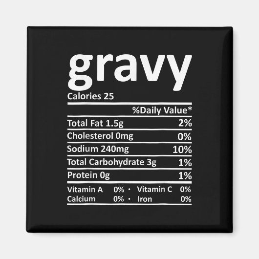 Gravy Nutrition Facts Fun Thanksgiving Christmas F Magneet (Voorkant)