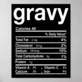 Gravy Nutrition Facts Funny Thanksgiving Christmas Poster (Voorkant)