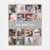 Gray 16 Foto Collage Fleece Deken (Voorkant)