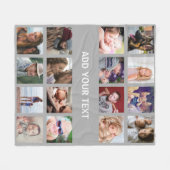 Gray 16 Foto Collage Fleece Deken (Voorkant (Horizontaal))