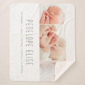 Gray 3 Foto Collage Baby geboorte Sherpa Deken (Voorkant)