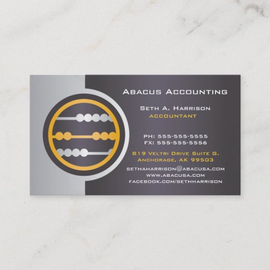 Gray Abacus Accounting Visitekaartjes (Voorkant)