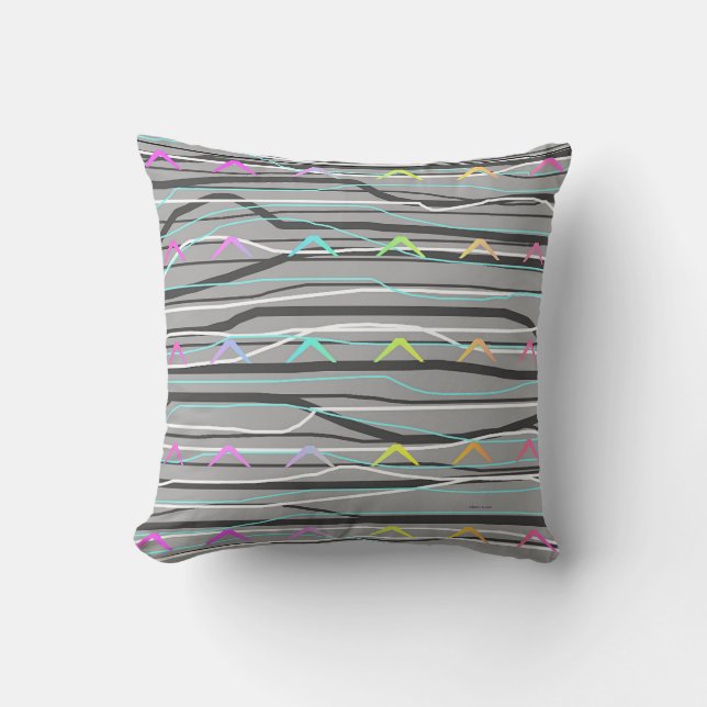 GRAY ABSTRACT HOUSEWARMING GIFT KUSSEN (Voorkant)