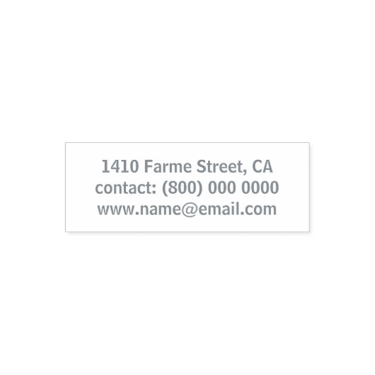 Gray Address Contact Information Zelfinktende Stempel (Design)