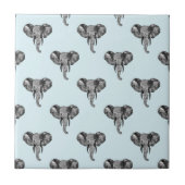 Gray African Elephant Pattern Tegeltje (Voorkant)