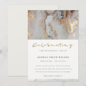 GRAY AGATE CELEBRATING MEMORIAL SERVICE INVITE BEDANKKAART (Voorkant / Achterkant)