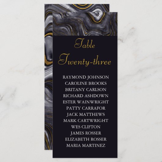 Gray Agate Wedding-zitplaats Tabel Kaarten plaatse (Voorkant / Achterkant)