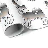 Gray Alaskan Malamute Cute Dog Patroon Cadeaupapier (Rol Hoek)