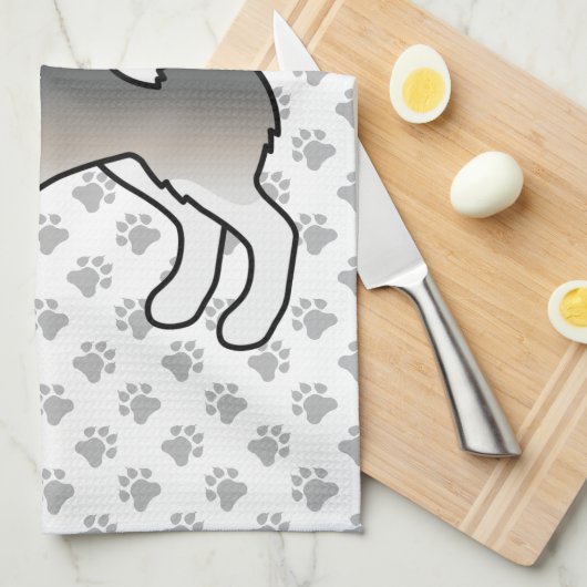 Gray Alaskan Malamute Cute Dog Theedoek (Quarter Fold)