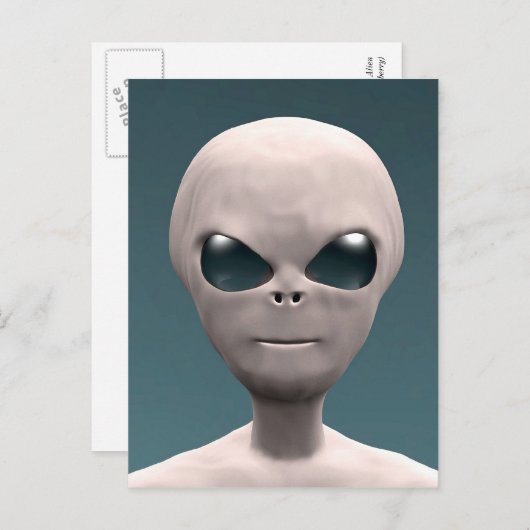 Gray Alien Briefkaart (Voorkant / Achterkant)