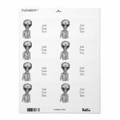 Gray Alien Etiket (Full Sheet)