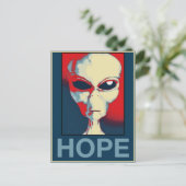 Gray Alien Hope Briefkaart (Staand voorkant)