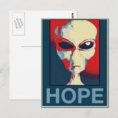 Gray Alien Hope Briefkaart (Voorkant / Achterkant)