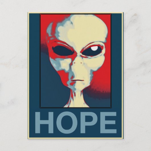 Gray Alien Hope Briefkaart (Voorkant)