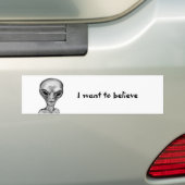Gray Alien, ik wil geloven Bumpersticker (Op auto)