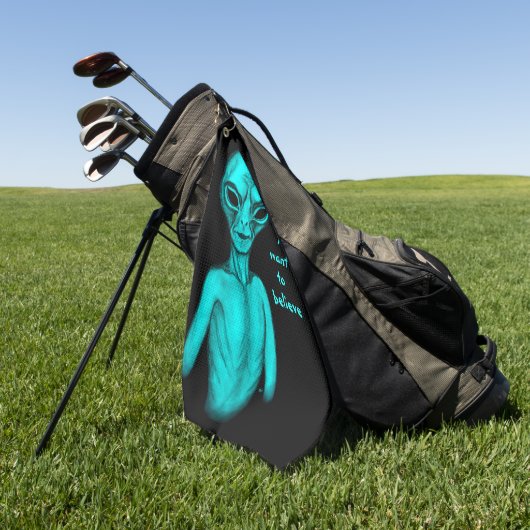 Gray Alien, ik wil geloven Golfhanddoek (Groen)